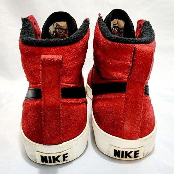 Nike Hally Hoop Retro Sneakers Red Suede , Black 535656-600 Women's Size 9 - Picture 7 of 9